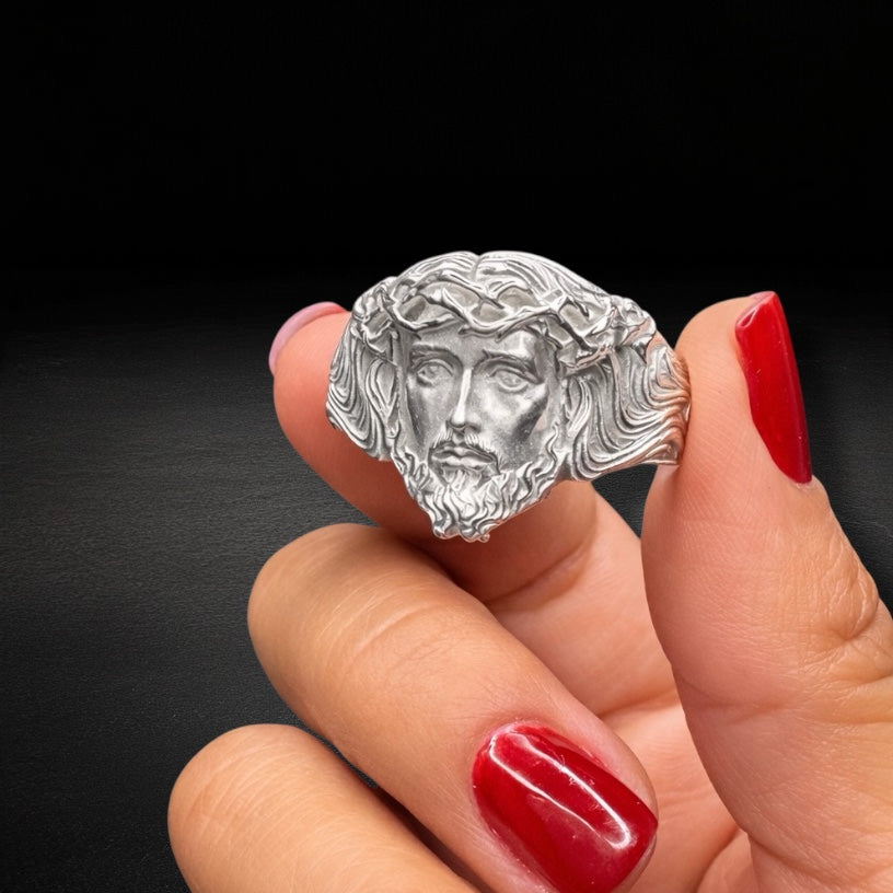 Anillo Rostro de Cristo Plata 925