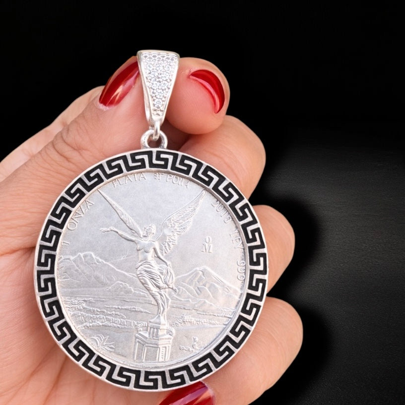 Dije Bisel Centenario Negro Plata 925