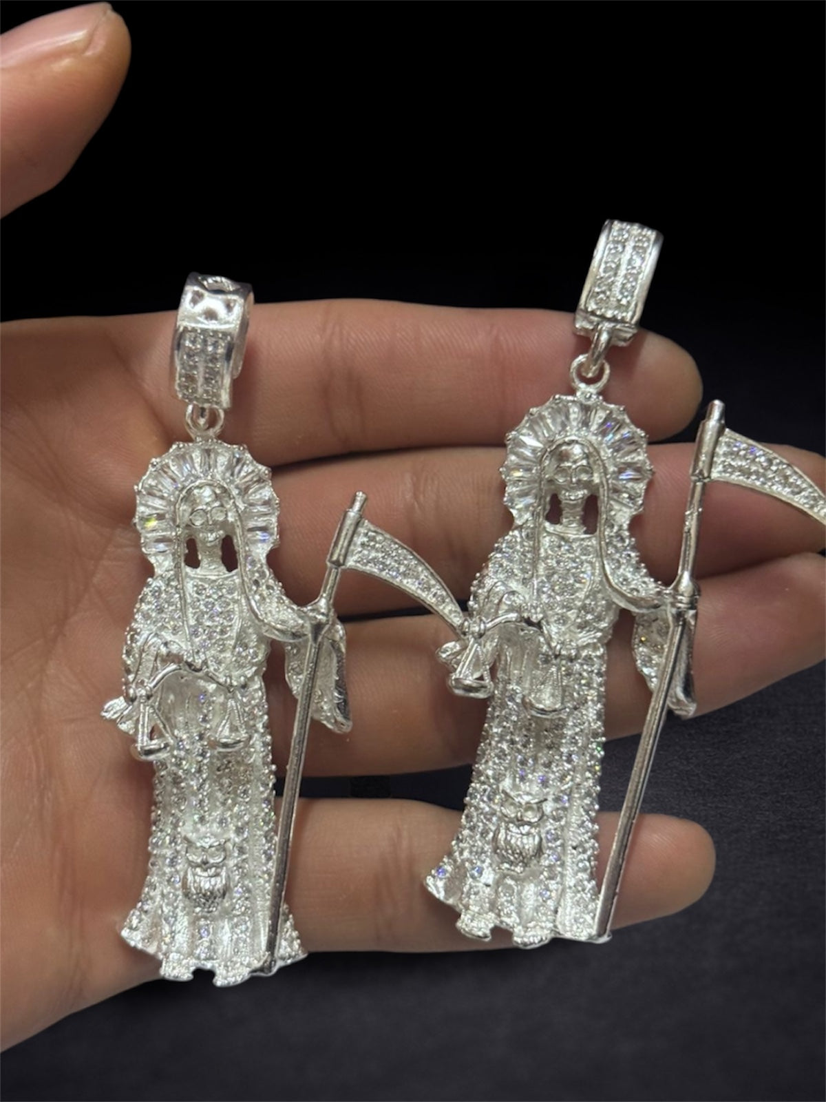 Dije Santa Muerte Zirconia Plata 925