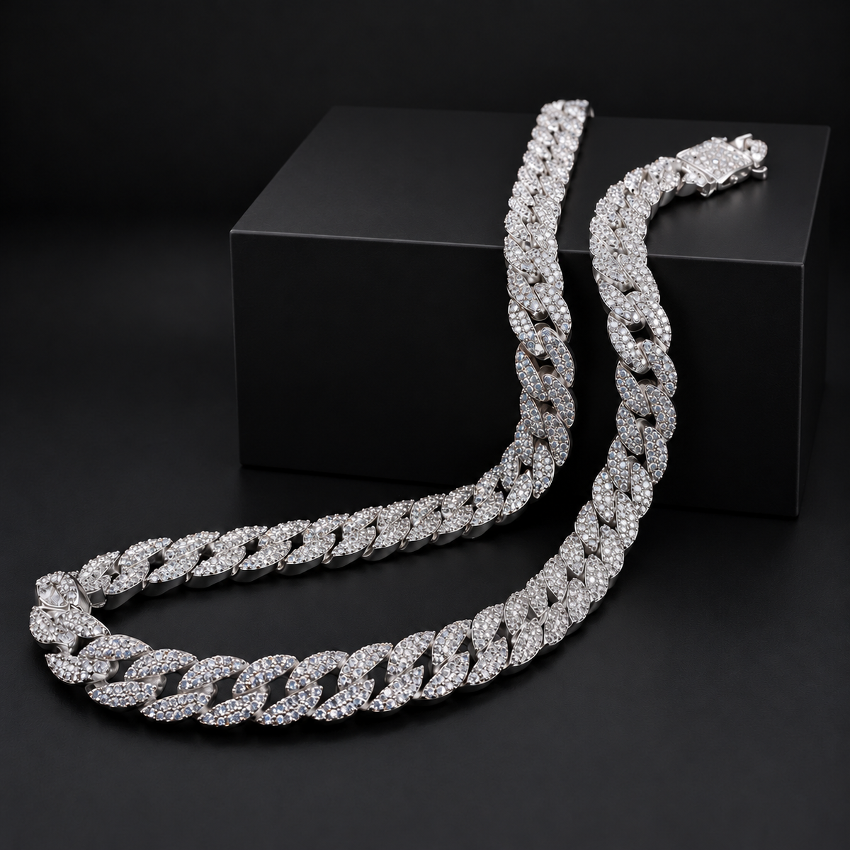 Wheat Chain with Cubic Zircoin 925 Sterling Silver
