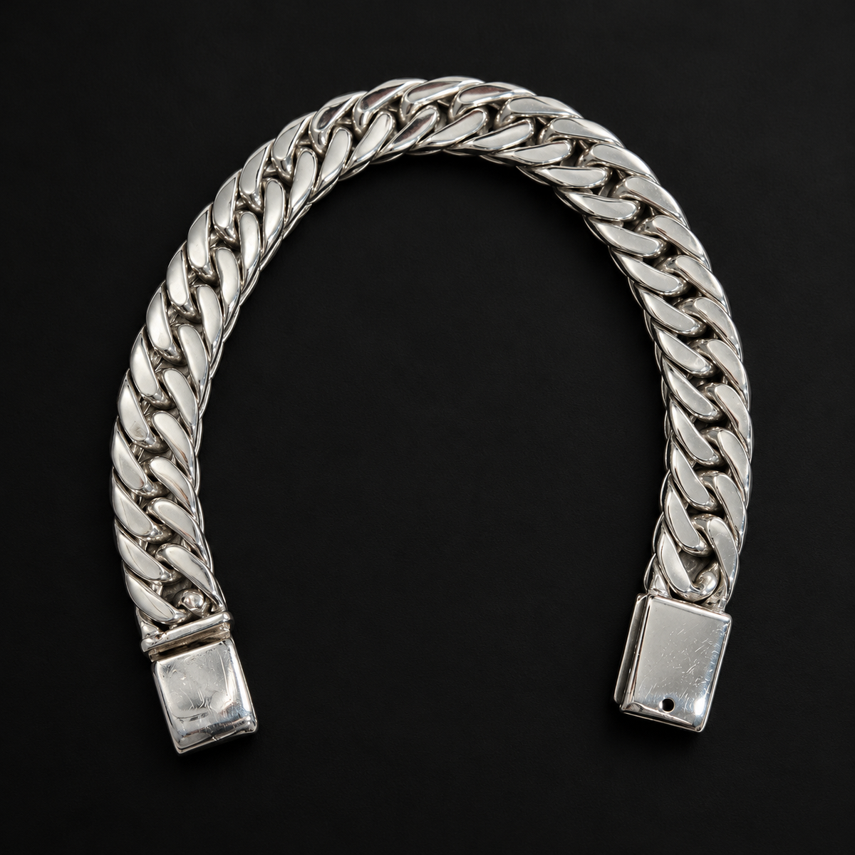 Esclava Cubana Doble Hecha a Mano Plata 925