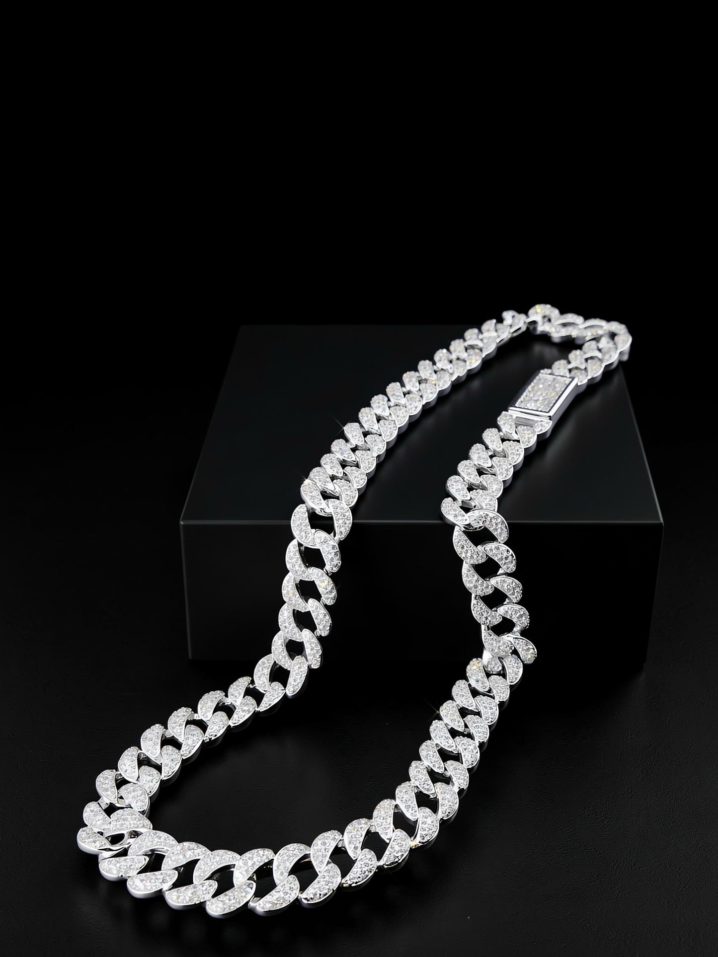 Cadena Eslabón Redondo Zirconia Plata 925