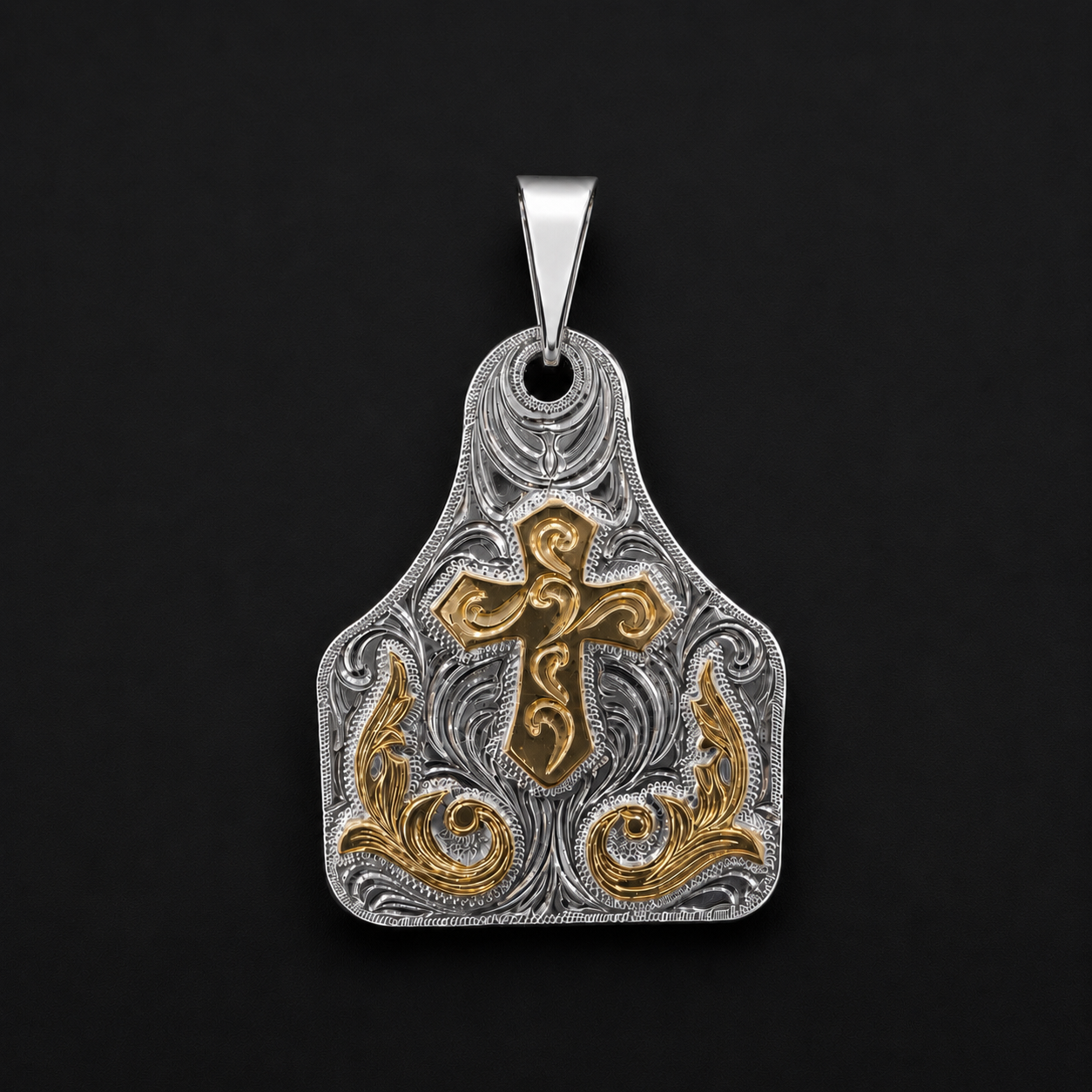 Dije Cruz Grabado Vaquero Plata 925 Plata 925 mexicana - MEXA Jewelry