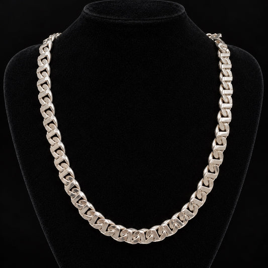 Handmade 925 Silver Cuban Ladder Link Chain