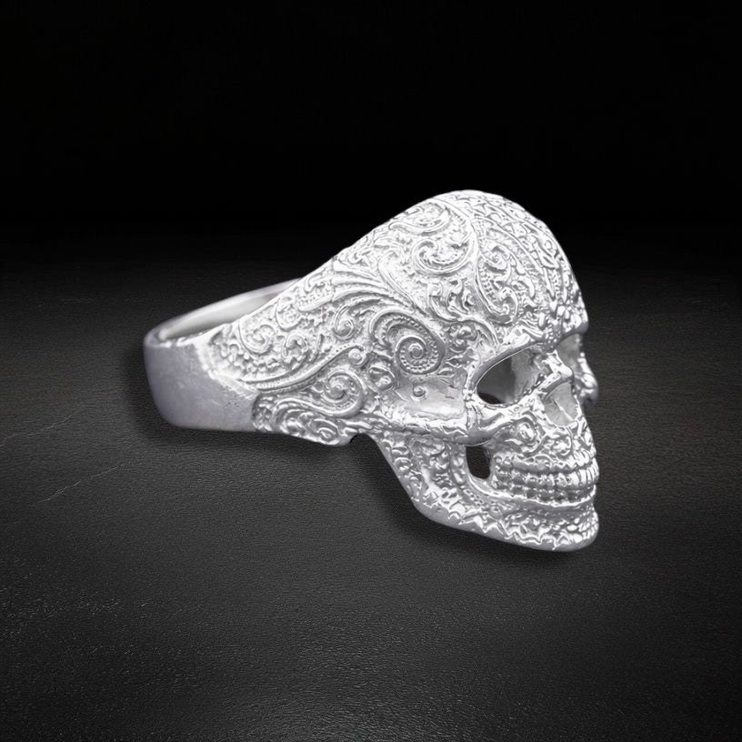Anillo Calavera Filigrana Plata 925