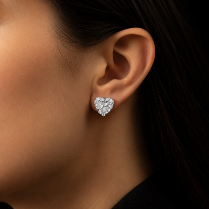 Aretes Corazón Nugget Plata 925