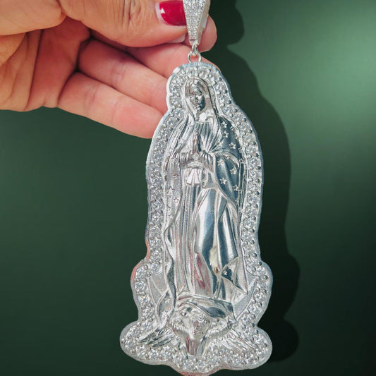 Virgen de Guadalupe 5.6” 100GR-ESPECIALES-MEXA JEWELRY-[PLATA925]-[Platamexicana]-[Joyeriamexicana]-MEXA JEWELRY