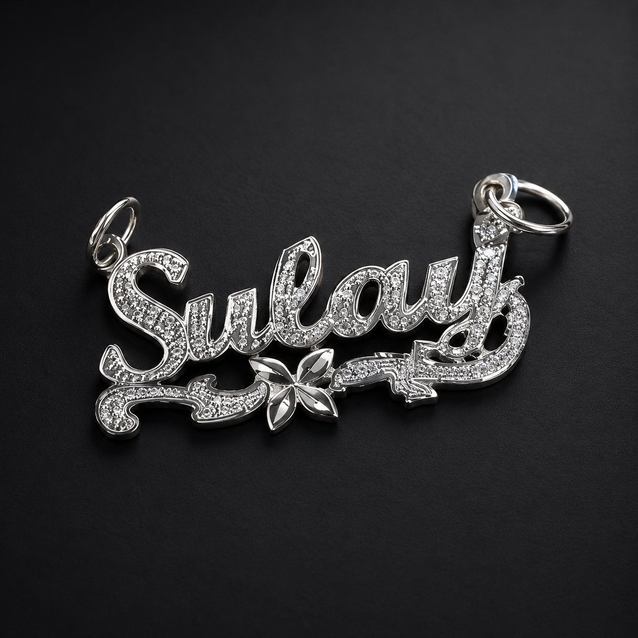 Dije Nombre Personalizado Textura Plata 925 Plata 925 mexicana - MEXA Jewelry