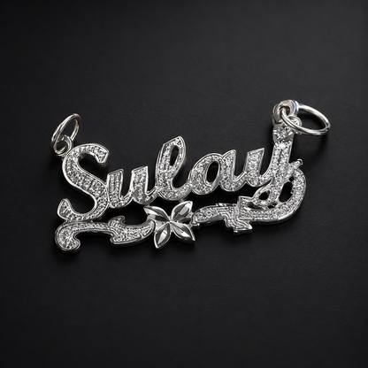 Dije Nombre Personalizado Textura Plata 925 Plata 925 mexicana - MEXA Jewelry