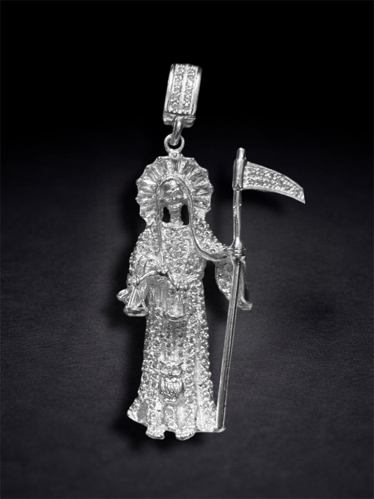 Dije Santa Muerte Zirconia Plata 925