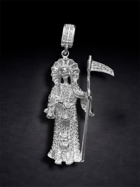 Holy Death Pendant Cubic Zircoin 925 Silver