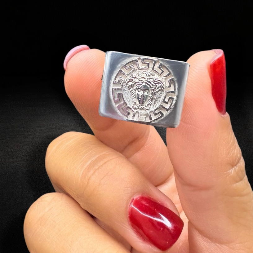 Anillo Medusa Greco Plata 925