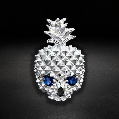 Blue Skull Pineapple Ring 925 Silver