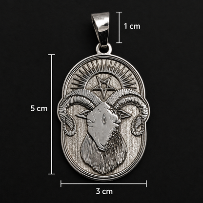 Dije de Carnero con Pentagrama en Plata 925