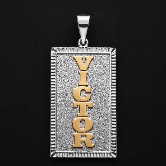 Dije Nombre Personalizado Vertical Plata 925 Plata 925 mexicana - MEXA Jewelry