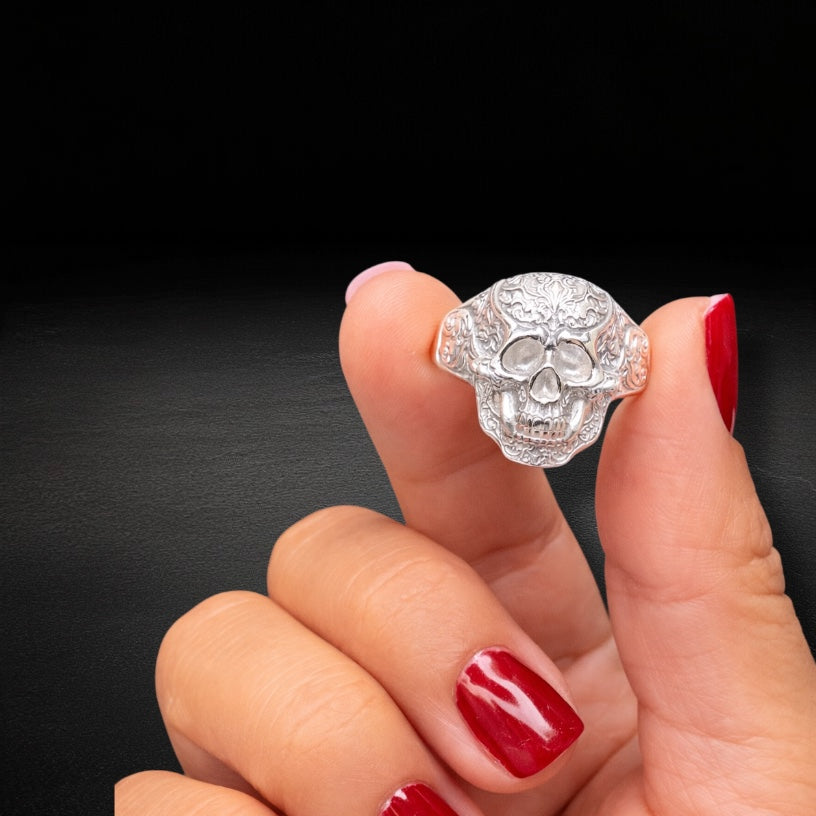 Anillo Calavera Filigrana Plata 925