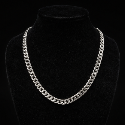 Cadena Cubana Diamantada Hecha a Mano en Plata 925