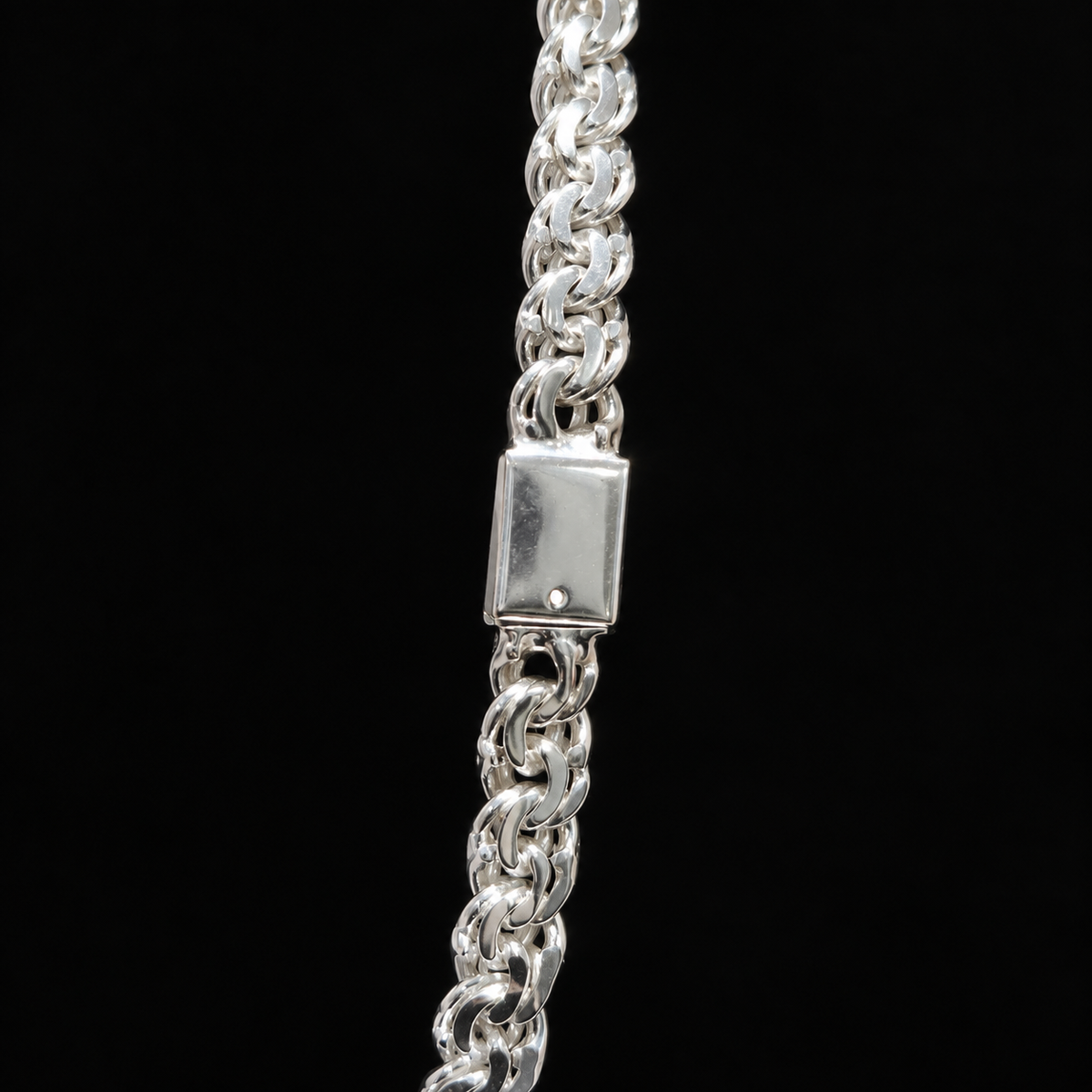 Cadena Tejido Chino Hecha a Mano Plata 925