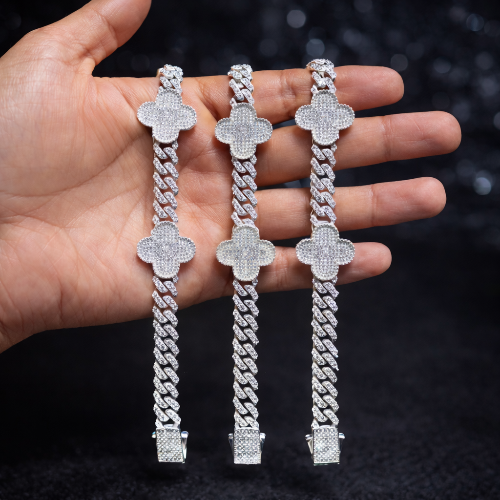 Pulso Zirconia Trébol Plata 925