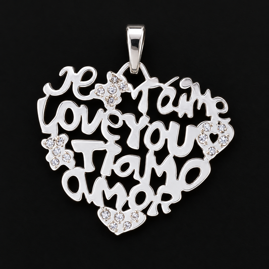 Dije Corazón Love Plata 925