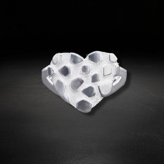 Anillo Nugget Corazón Plata 925