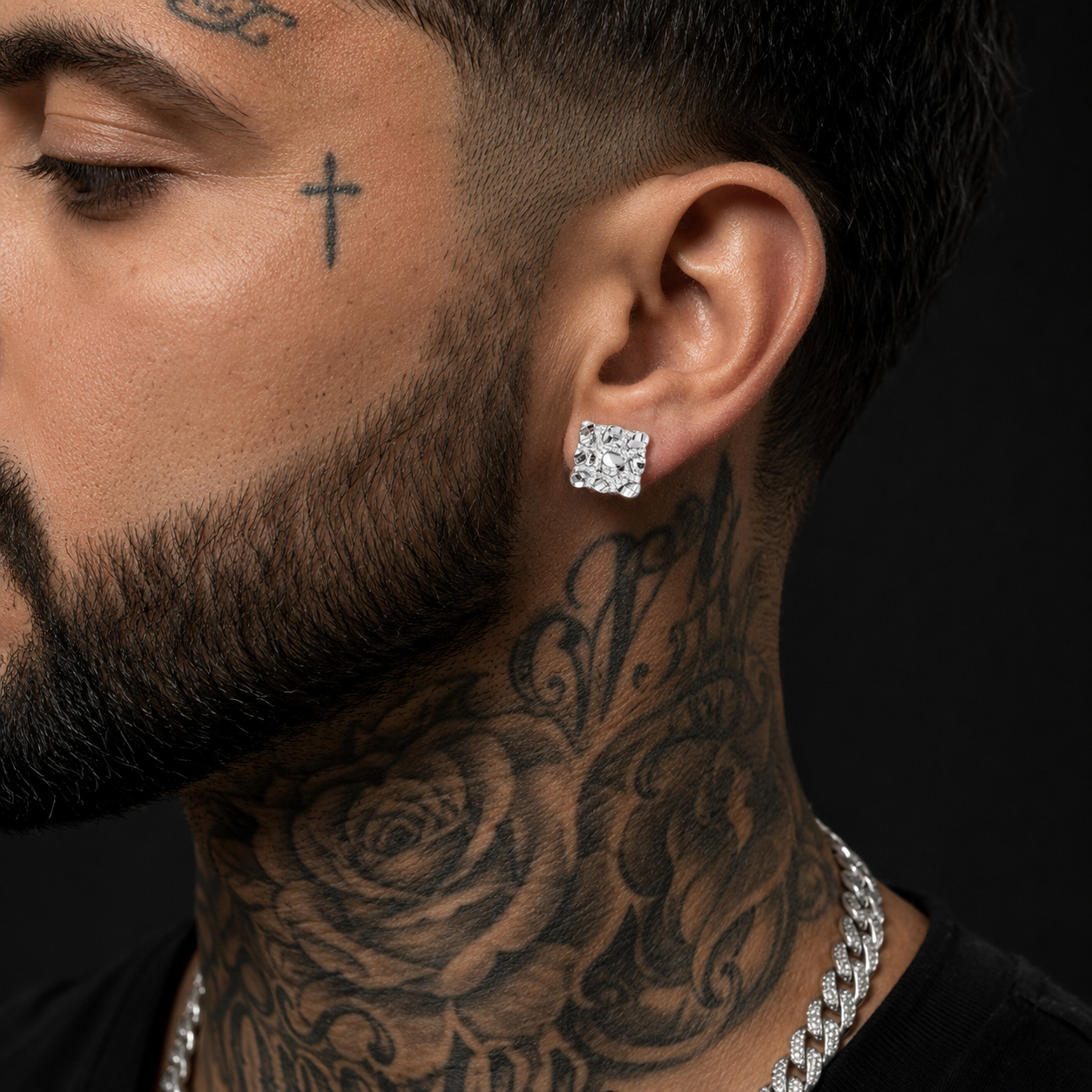 Aretes Cuadro Nugget Plata 925