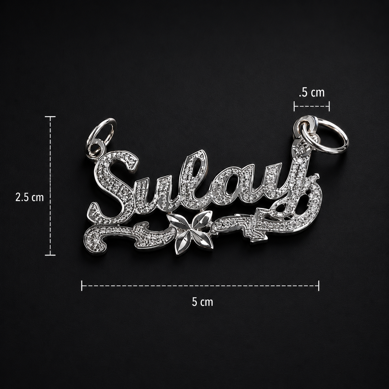 Dije Nombre Personalizado Textura Plata 925 Plata 925 mexicana - MEXA Jewelry