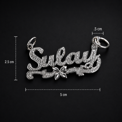 Dije Nombre Personalizado Textura Plata 925 Plata 925 mexicana - MEXA Jewelry