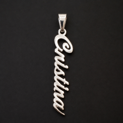 Dije Nombre Personalizado Vertical Cursiva Plata 925 Plata 925 mexicana - MEXA Jewelry
