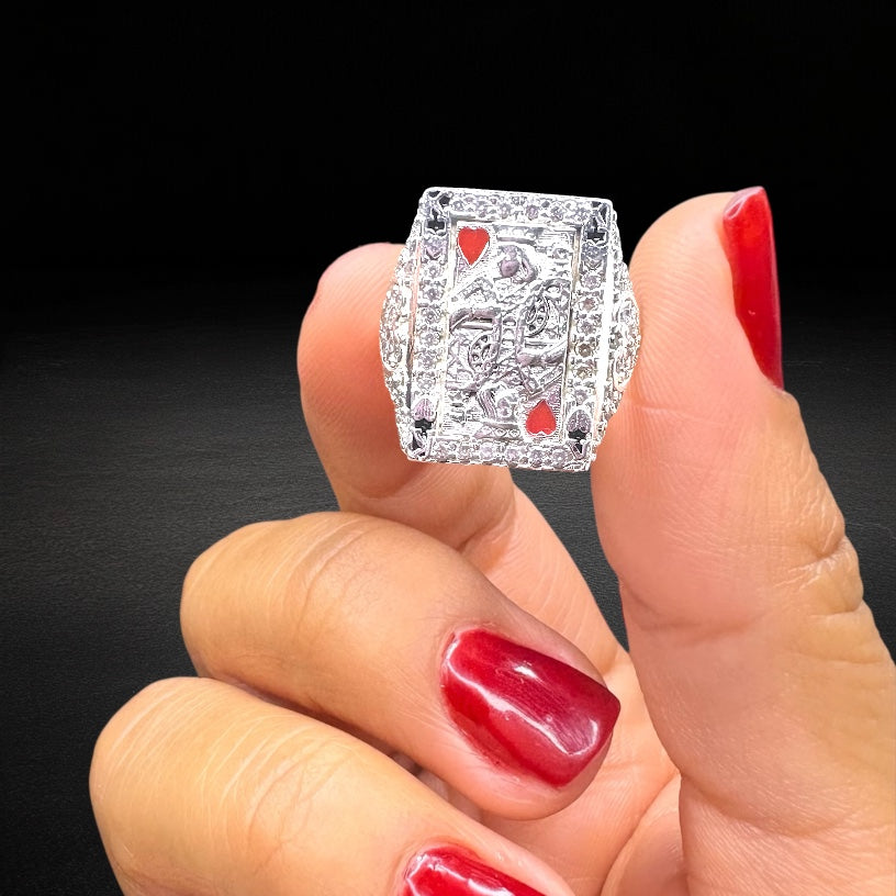 Anillo Rey de Corazones Plata 925