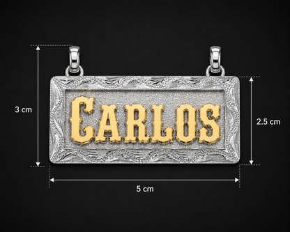 Dije Nombre Personalizado Vaquero Plata 925 Plata 925 mexicana - MEXA Jewelry