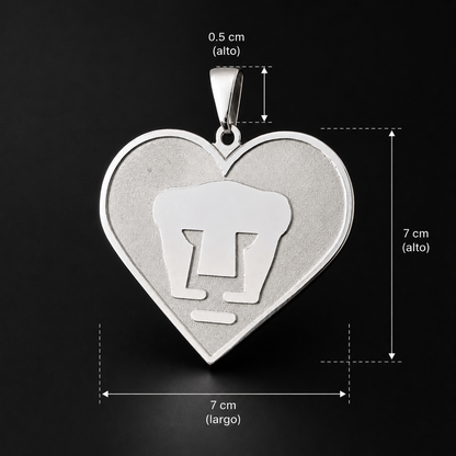 Dije Corazón Pumas Futbol Plata 925 Plata 925 mexicana - MEXA Jewelry