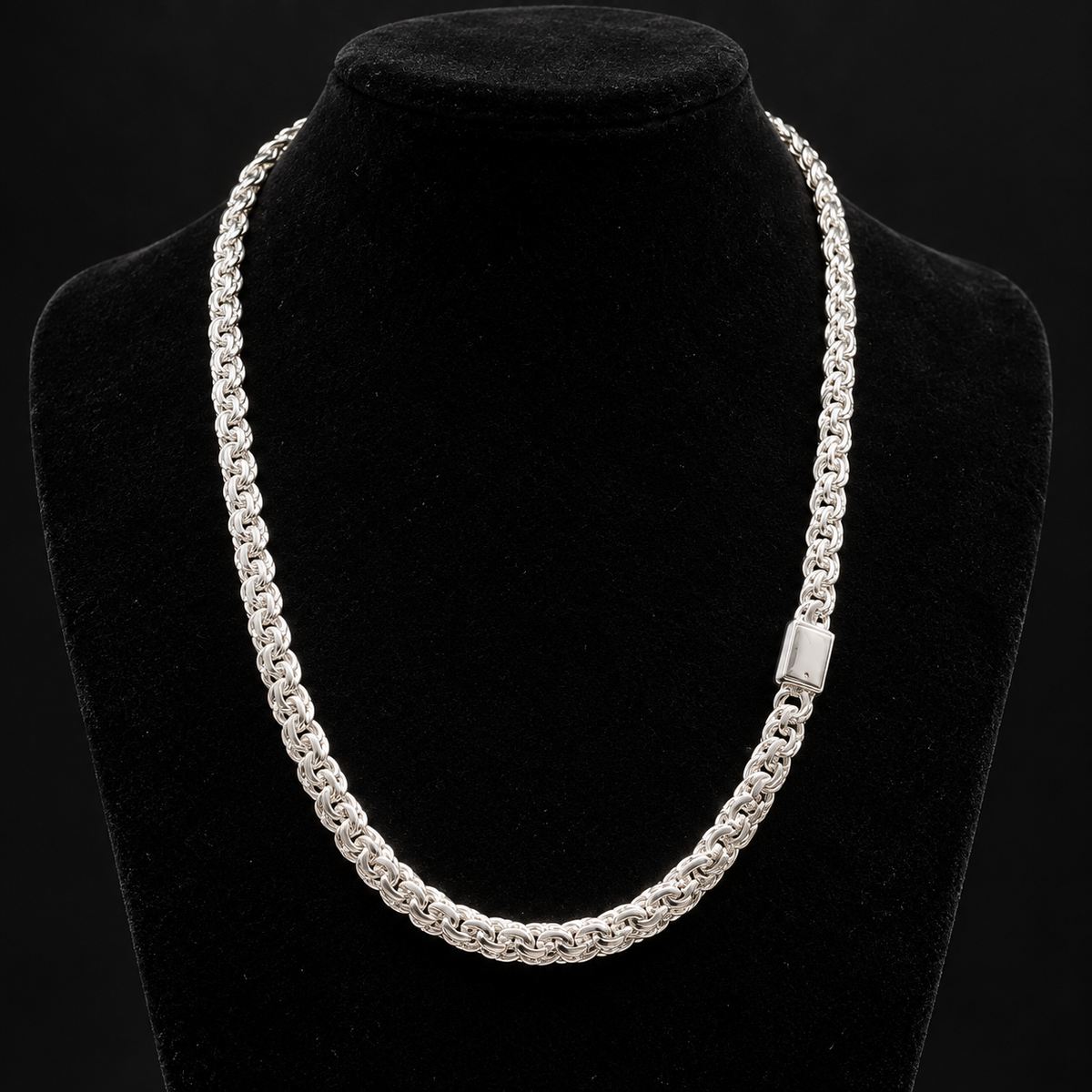 Cadena Tejido Chino Hecha a Mano Plata 925