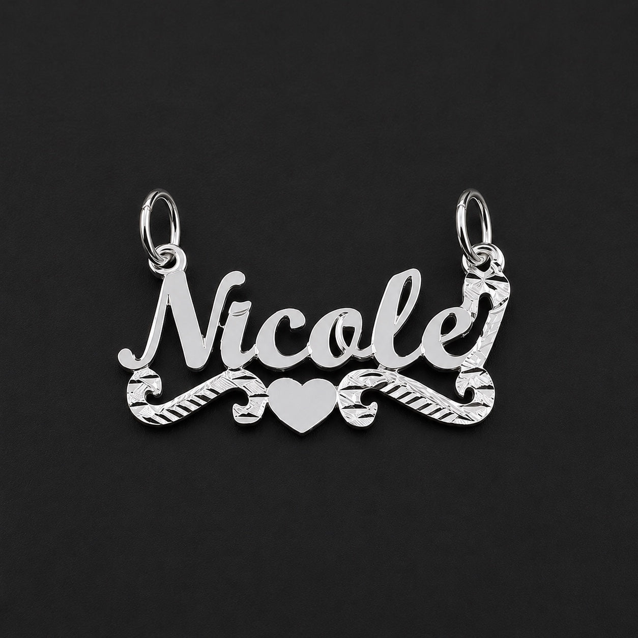 Dije Nombre Personalizado Cursiva Corazón Plata 925 Plata 925 mexicana - MEXA Jewelry