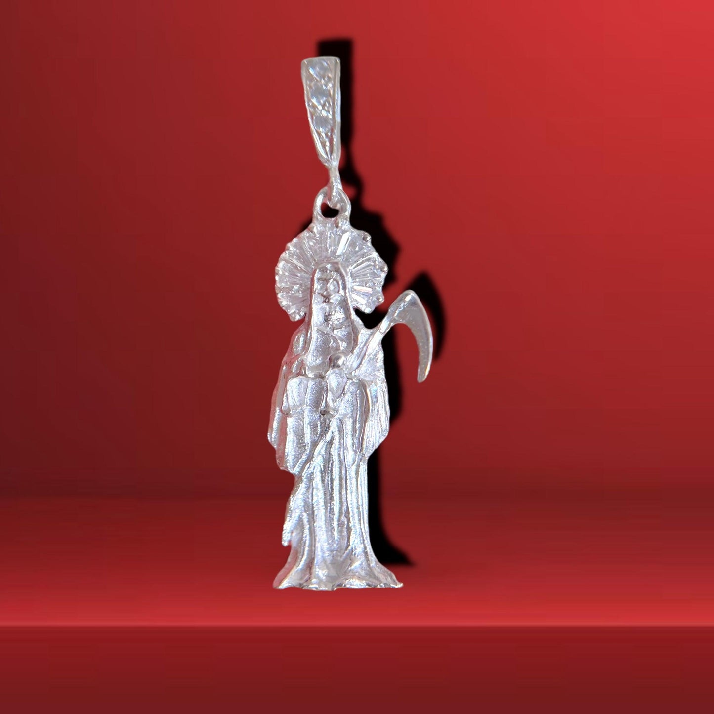 Dije Santa Muerte Circonia 2”-DIJES VARIOS-MEXA JEWELRY-[PLATA925]-[Platamexicana]-[Joyeriamexicana]-MEXA JEWELRY