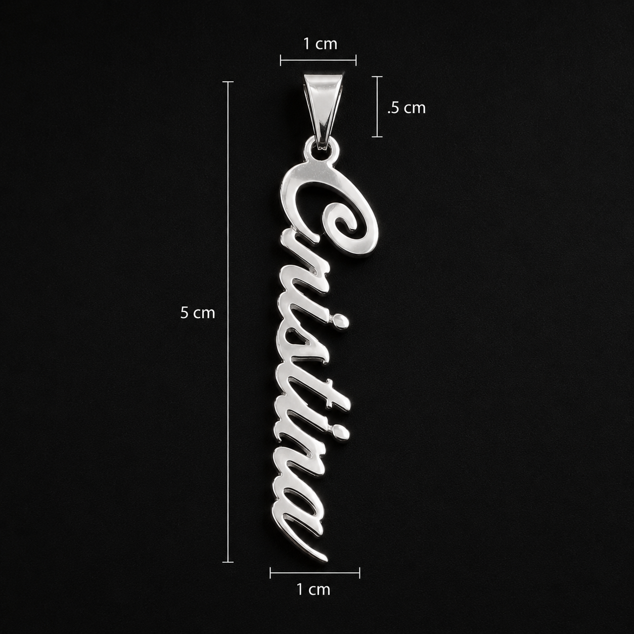 Dije Nombre Personalizado Vertical Cursiva Plata 925 Plata 925 mexicana - MEXA Jewelry