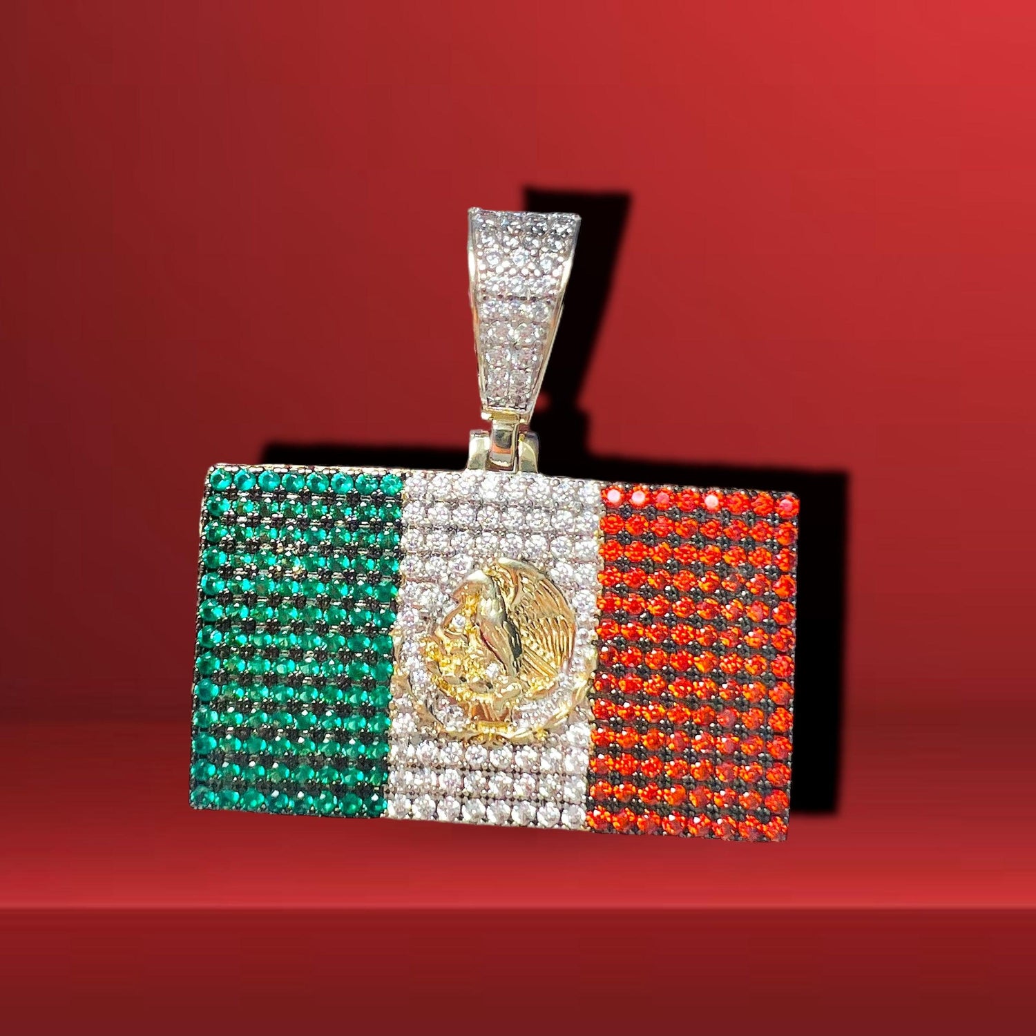 Dije Bandera Mexicana 1.8”-DIJES VARIOS-MEXA JEWELRY-[PLATA925]-[Platamexicana]-[Joyeriamexicana]-MEXA JEWELRY