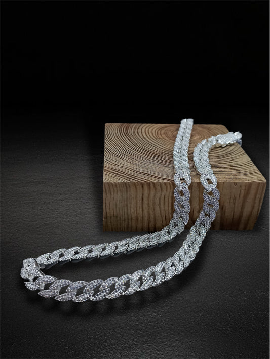 Zirconia Spike Link Chain 925 Mexican Silver