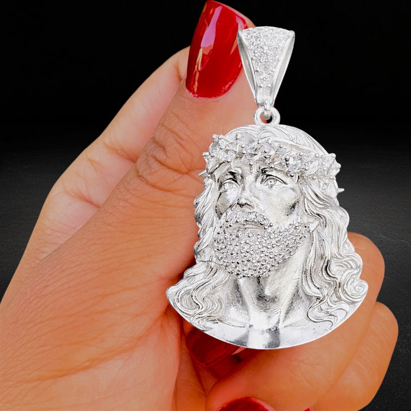 Dije Rostro de Jesucristo Zirconia Plata 925