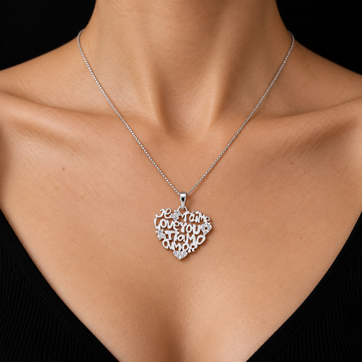 Dije Corazón Love Plata 925