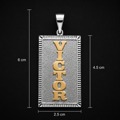 Dije Nombre Personalizado Vertical Plata 925 Plata 925 mexicana - MEXA Jewelry
