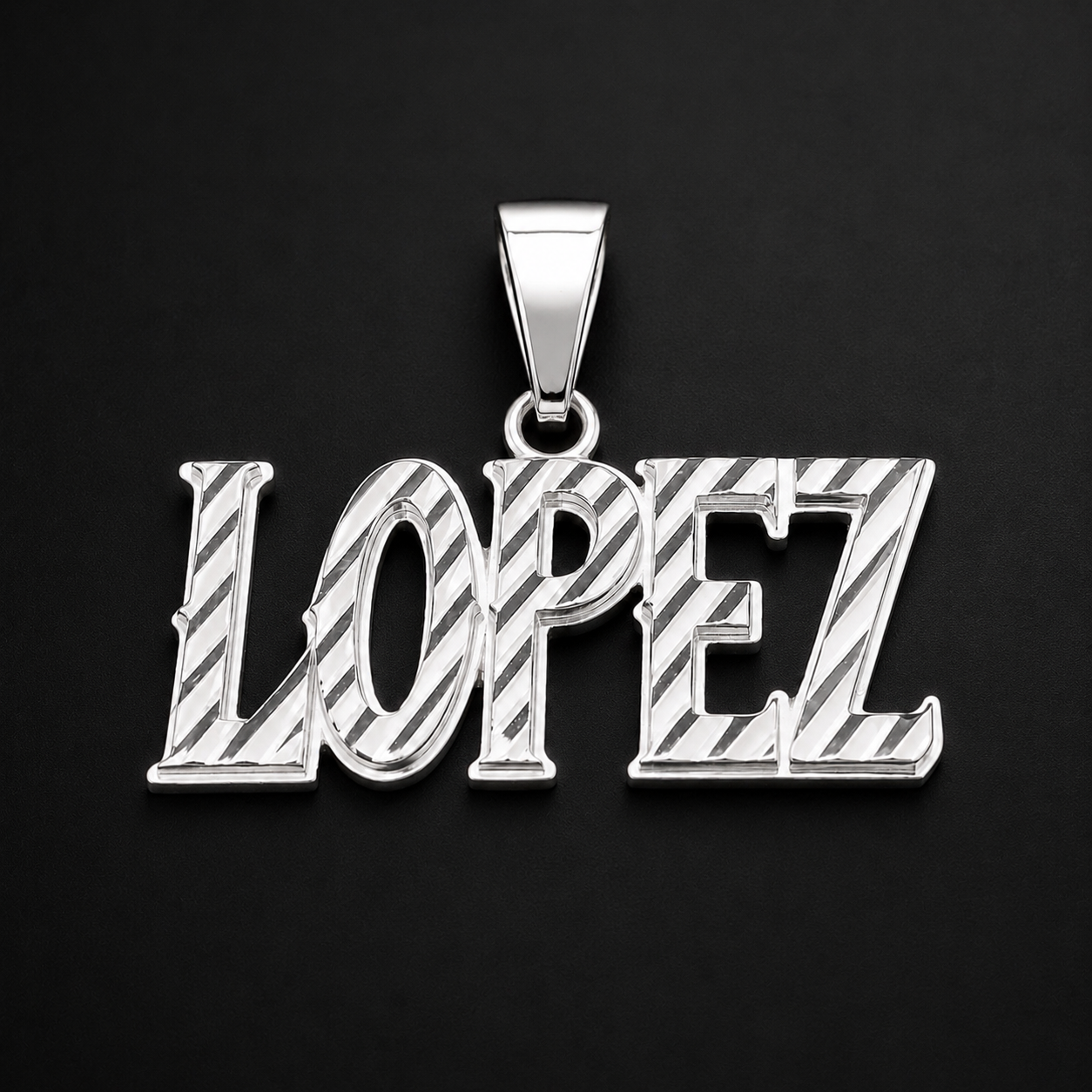 Dije Nombre Personalizado Diamantado Plata 925 Plata 925 mexicana - MEXA Jewelry