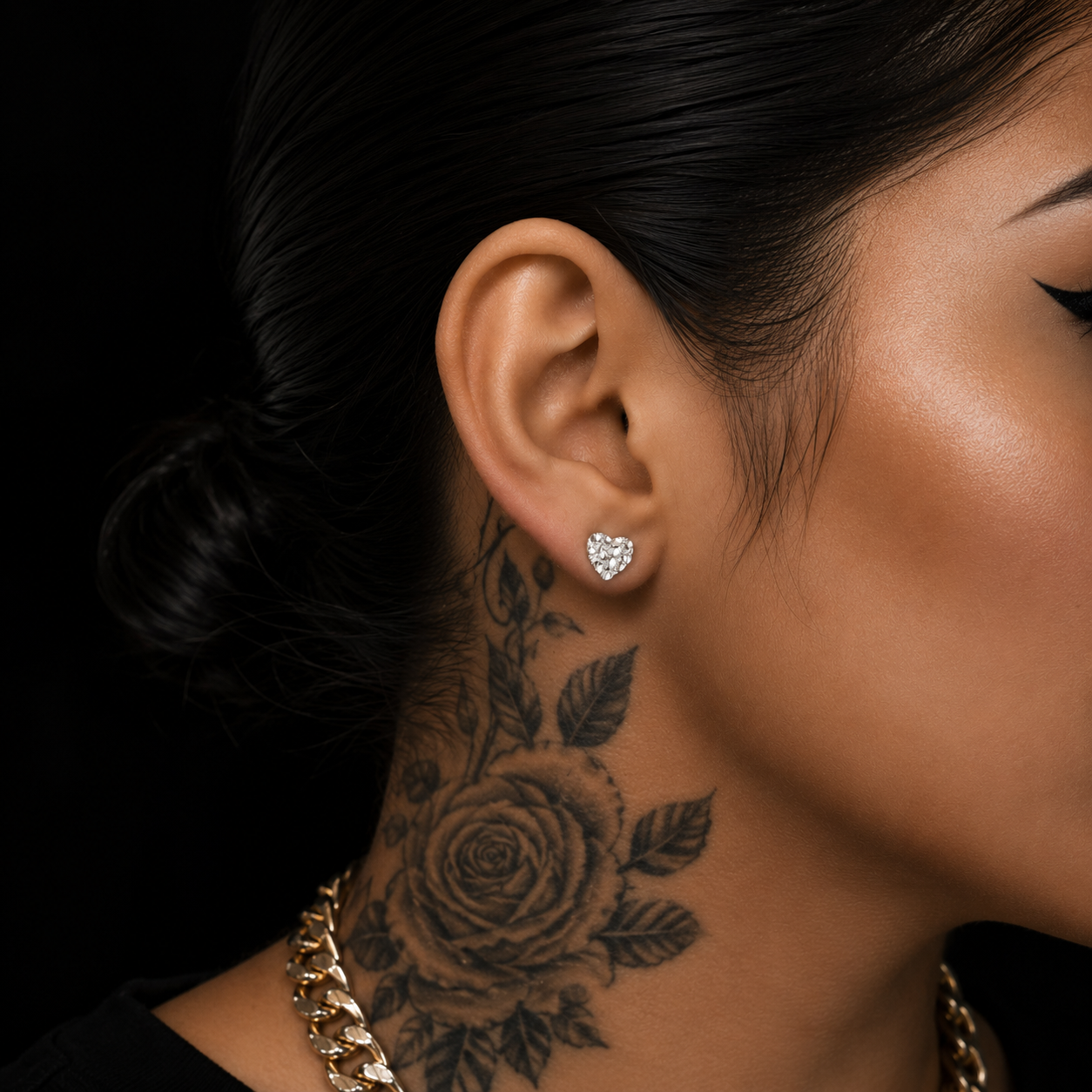 Aretes Corazón Nugget Plata 925