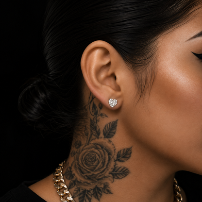 Aretes Corazón Nugget Plata 925
