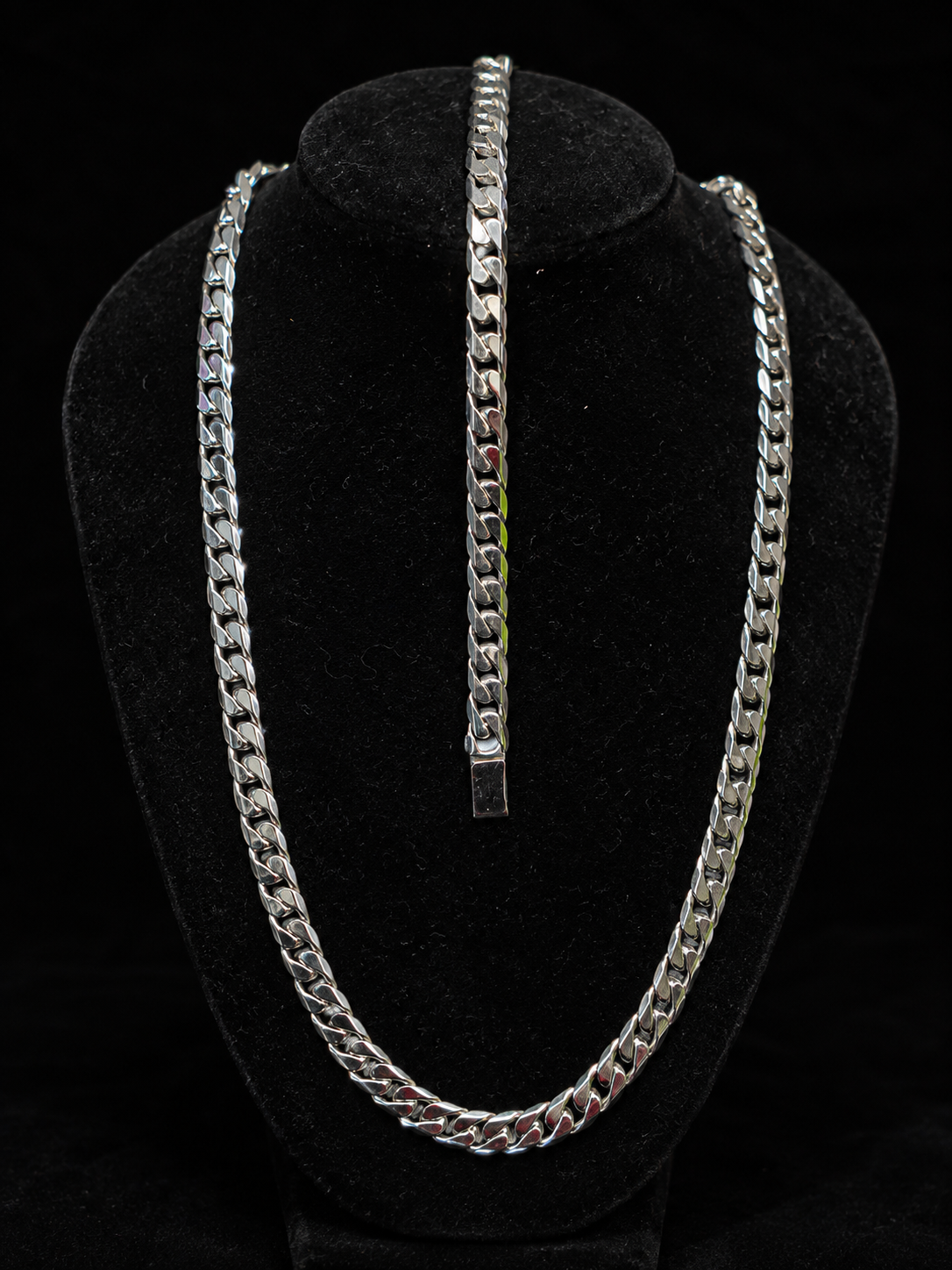 Set Cubano Cadena+Esclava Hecho a Mano Plata 925
