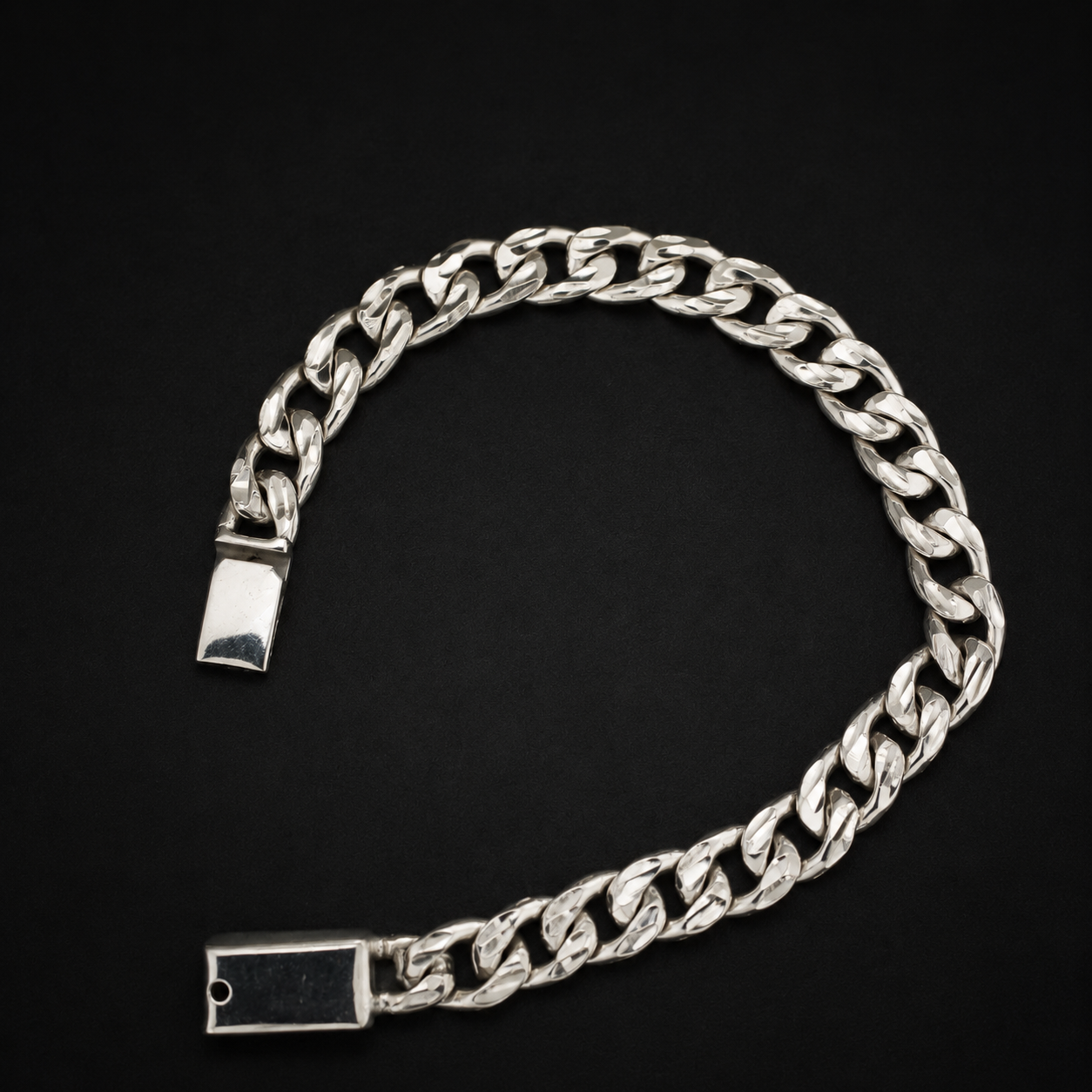 Esclava Cubana Diamantada Hecha a Mano Plata 925