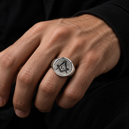 Anillo Sello Masónico Plata 925
