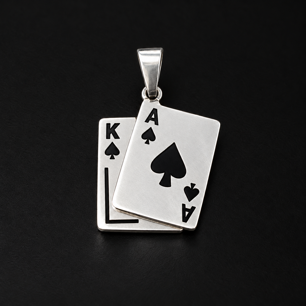 Dije Poker As y Rey de Espadas en Plata 925