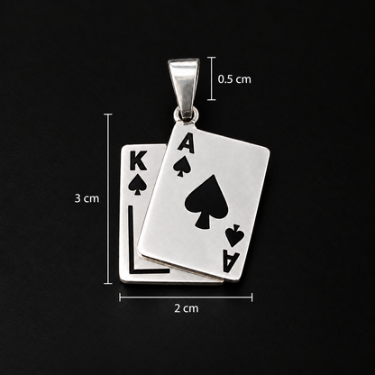 Dije Poker As y Rey de Espadas en Plata 925
