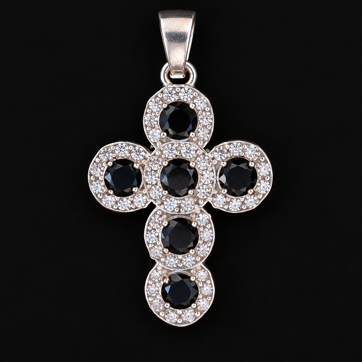 Dije Cruz de Piedras de Colores Plata 925